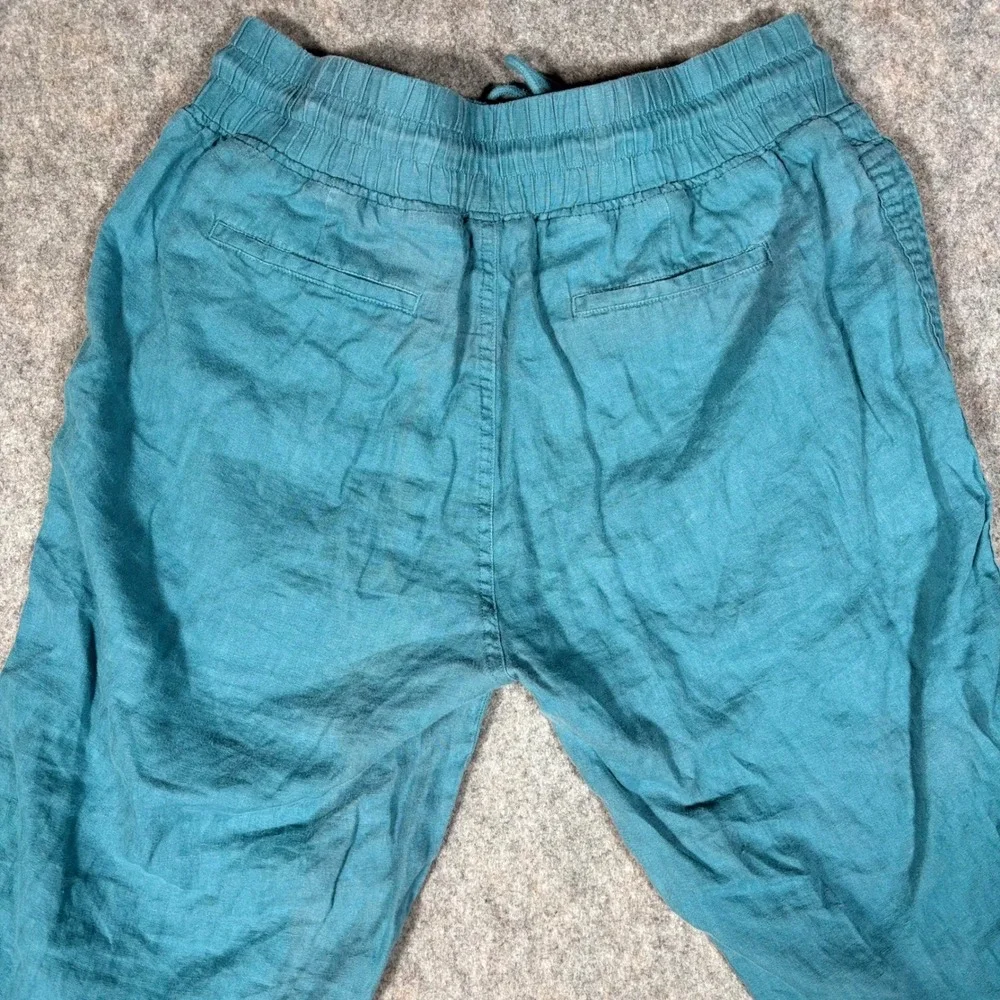 Quince Linen Wide Leg Pants Womens L Mineral Blue European Flax JDAVN01-18481